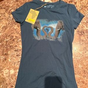 Elephant Graphic Short Sleeve Tee - Blue